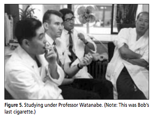 Studying under Professor Watanabe. (Note: This was Bob's last cigarette.)